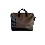 Borsa misto stoffa marrone e nera - immagine 3
