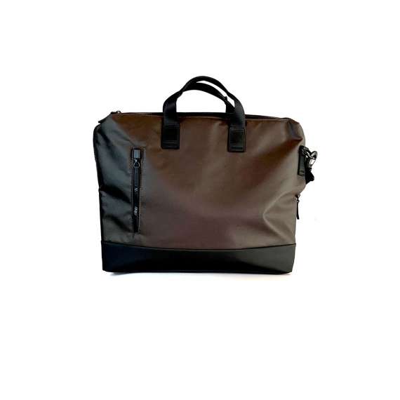 Borsa misto stoffa marrone e nera - Image 3